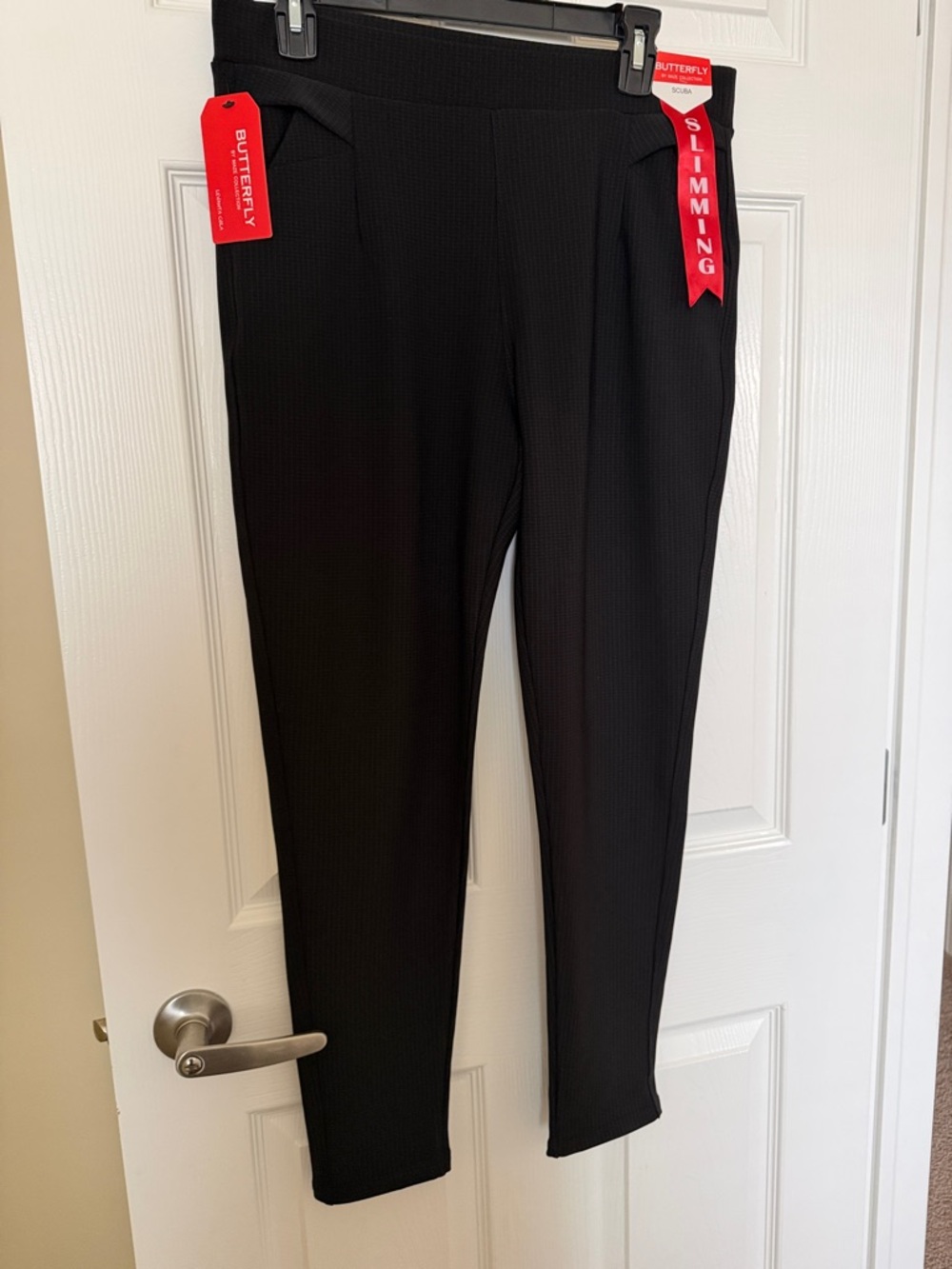 Butterfly by Maze Collection Black Slimming Ponte Ankle Pants